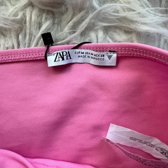 Zara Pink Ruffle Strapless Tube Top NWT - Picture 3 of 7